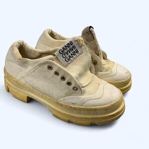 Ganni Canvas Platform Sneakers Sz 37 Made in Italy